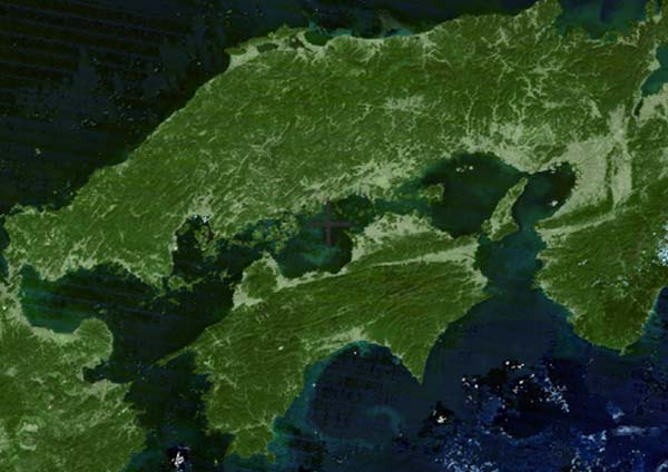 中学受験　 中国四国地方　衛星写真