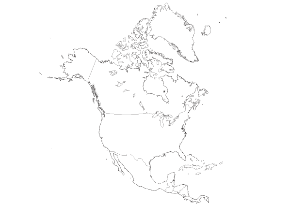 白地図 北アメリカ 地理  ダウンロード