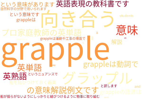 grapple グラップル 向き合う 意味解説例文