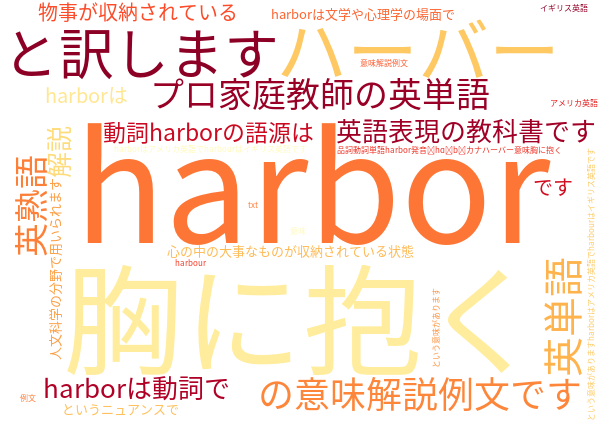 Harbor Harbour 胸に抱く 意味解説例文 英単語帳 英熟語帳 英語 社会人講座 東京先生