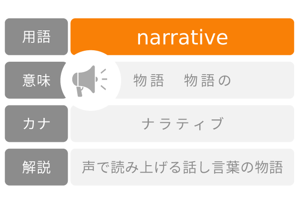 narrative ナラティブ 物語 意味解説例文