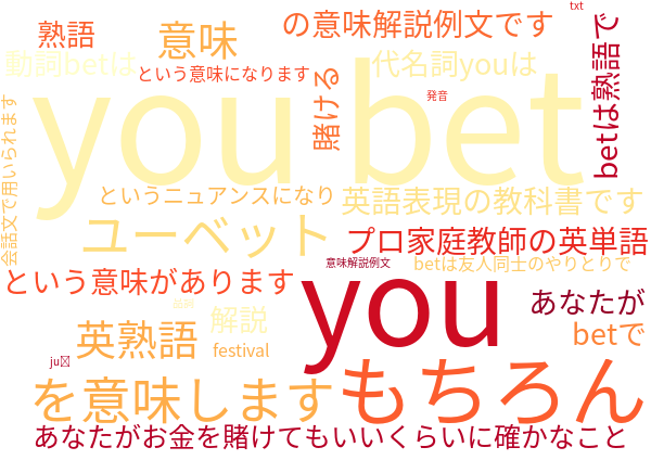 you bet ユーベット もちろん 意味解説例文