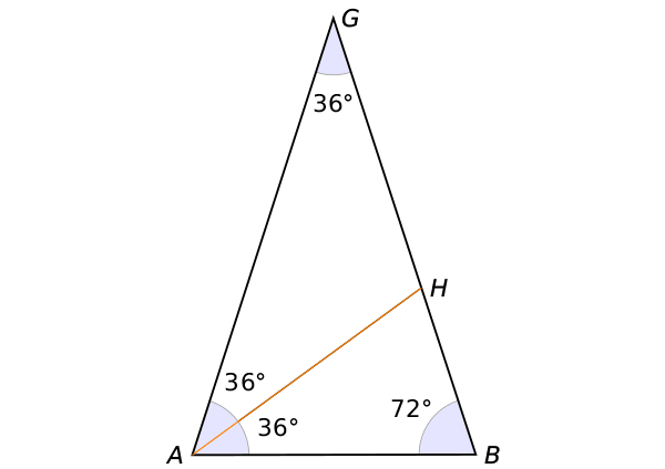 黄金三角形 解法 角の二等分線