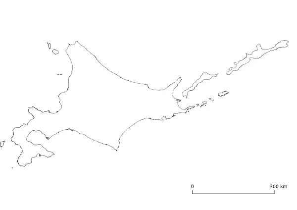 BlankMap Hokkaido Geography K-12 printable free