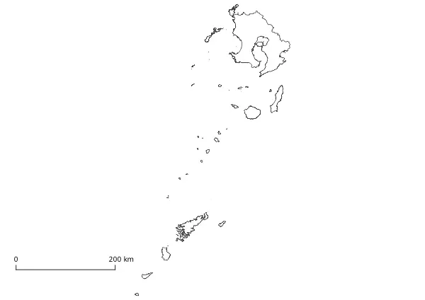 Map Kagoshima Geography K-12 printable free