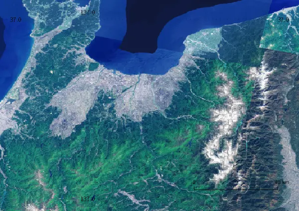衛星地図 富山県 無料ダウンロード